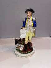 Load image into Gallery viewer, Gilt and Polychrome Decorated Porcelain Statue of George Washington