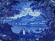 Load image into Gallery viewer, Historical Staffordshire Blue Platter Italian Scenery “Turin” Ca. 1825