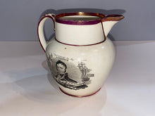 Load image into Gallery viewer, Historical Staffordshire War Of 1812 Pitcher Decator And Lawrence Ca. 1815