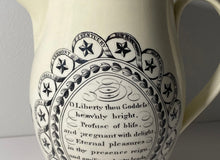 Load image into Gallery viewer, Staffordshire Creamware Liverpool Pitcher Bakers Arms Chain Of States Liberty
