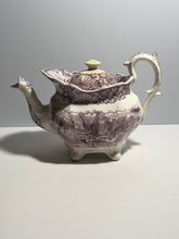 Load image into Gallery viewer, Historical Staffordshire Mulberry Teapot Eagle On Shell Ca. 1830’s