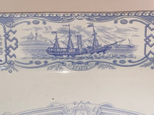 Load image into Gallery viewer, Historical Staffordshire Blue Platter Boston Mails Steamship Ca. 1840
