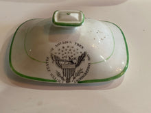 Load image into Gallery viewer, Staffordshire Porcelain Sugar Bowl Historical United States of America Free and Independent