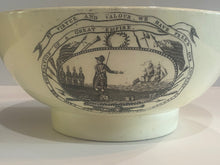 Load image into Gallery viewer, Staffordshire Creamware Liverpool Bowl Polychrome American Ship Franklin and Washington