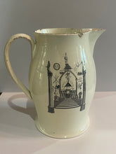 Load image into Gallery viewer, Staffordshire Creamware Liverpool Pitcher Polychrome American Ship Eagle Masonic