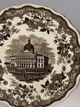Load image into Gallery viewer, Historical Staffordshire Brown Transfer Dinner Plate Boston State House Ca. 1835