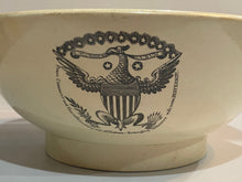 Load image into Gallery viewer, Staffordshire Creamware Liverpool Large Punch Bowl Ship Eagle Washington