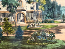 Load image into Gallery viewer, Original Currier & Ives Print Summer In The Country Large Folio Horse Mansion