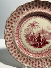 Load image into Gallery viewer, Historical Staffordshire Pink Transfer Plate Penns Treaty And Indians 1835