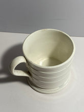 Load image into Gallery viewer, Staffordshire Pearlware Banded Mug Tooled Engine Turned 1820s Creamware White A
