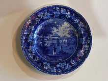 Load image into Gallery viewer, Historical Staffordshire Blue Soup Plate Capital Washington