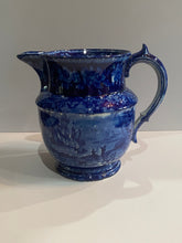 Load image into Gallery viewer, Historical Staffordshire Blue Large Pitcher American Navel Heros