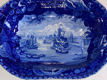 Load image into Gallery viewer, Historical Staffordshire Blue Large Vegetable Dish View of Dublin Scarce 1825