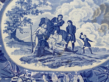 Load image into Gallery viewer, Historical Staffordshire Blue Transfer Platter Death Of General Wolfe Quebec
