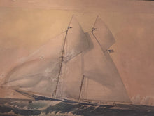 Load image into Gallery viewer, Original Currier & Ives Large Folio Print The Yacht Mohawk Of New York