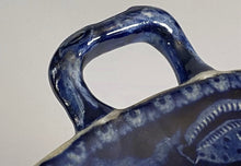 Load image into Gallery viewer, Historical Staffordshire Blue Reticulated Basket Tray Marine Views Shell 1825