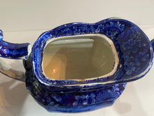 Load image into Gallery viewer, Historical Staffordshire Blue Teapot Macdonough’s Victory Ca. 1825