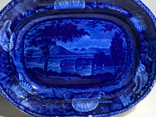 Load image into Gallery viewer, Historical Staffordshire Blue Platter Catskill Mountains Hudson River by Wood 1825