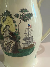 Load image into Gallery viewer, Staffordshire Creamware Liverpool Pitcher Polychrome American Ship and Sailor Scenes