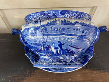 Load image into Gallery viewer, Historical Staffordshire Blue Soup Tureen Fairmount Near Philadelphia Ca. 1825