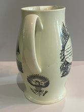 Load image into Gallery viewer, Staffordshire Creamware Liverpool Pitcher Polychrome American Ship Liberty and Independence Washington Poem