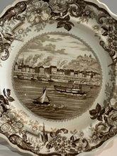Load image into Gallery viewer, Historical Staffordshire Plate View of Pittsburgh Pennsylvania Brown Transfer