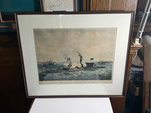 Load image into Gallery viewer, Original Currier & Ives Large Folio Monitor & Merrimac Ship Battle Civil War