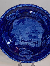 Load image into Gallery viewer, Historical Staffordshire Soup Plate Ship Cadmus Lafayette’s Boat Ca. 1825