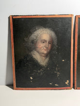 Load image into Gallery viewer, 19th Century Oil On Board Paintings George And Marty Washington