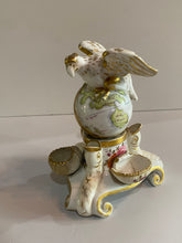 Load image into Gallery viewer, Staffordshire Porcelain Eagle and Globe Inkwell