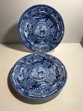 Load image into Gallery viewer, Staffordshire Blue Transfer Dinner Plate Tibetan Mule Deer Ca. 1825