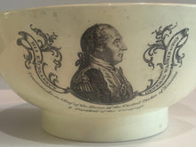 Load image into Gallery viewer, Staffordshire Creamware Liverpool Bowl Polychrome American Ship Franklin and Washington