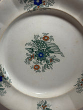 Load image into Gallery viewer, Staffordshire Green Transfer Liberty Cap Patriotic Flag Small Plate Ca. 1840