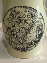 Load image into Gallery viewer, Staffordshire Creamware Liverpool Pitcher Map of East Coast Tom Truelove Going to Sea