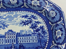 Load image into Gallery viewer, Historical Staffordshire Blue Platter Pennsylvania Hospital Philadelphia Ca. 1825