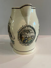 Load image into Gallery viewer, Staffordshire Creamware Liverpool Pitcher Polychrome American Ship and Sailor Hope Transfer