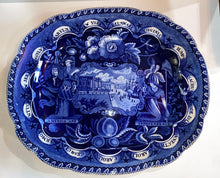 Load image into Gallery viewer, Historical Staffordshire Blue Large “States” Series Platter by Clews