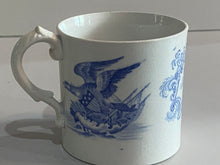 Load image into Gallery viewer, Staffordshire Pearlware Childs Mug America Land of Liberty Eagles and Shields