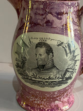Load image into Gallery viewer, Historical War of 1812 Splash Luster Pitcher With Pike And Hull Ca. 1815