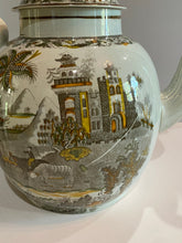 Load image into Gallery viewer, Staffordshire Pearlware Chinoiserie Pagoda Pattern Barge Pot Huge
