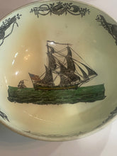 Load image into Gallery viewer, Staffordshire Creamware Liverpool Bowl Polychrome American Ship Franklin and Washington