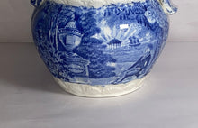 Load image into Gallery viewer, Historical Staffordshire Blue Lafayette At Franklins Tomb Pitcher Ca. 1825