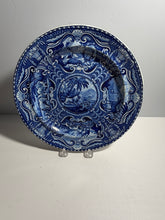 Load image into Gallery viewer, Staffordshire Blue Transfer Dinner Plate Quadrupeds Lion Ca. 1825