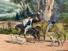 Load image into Gallery viewer, Original Currier & Ives Print Summer In The Country Large Folio Horse Mansion