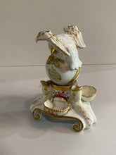 Load image into Gallery viewer, Staffordshire Porcelain Eagle and Globe Inkwell