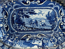 Load image into Gallery viewer, Staffordshire Blue Transfer Quadrupeds Platter Horses Ca. 1825