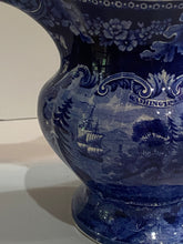 Load image into Gallery viewer, Historical Staffordshire Blue Mount Vernon Pitcher General Washington