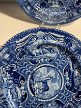 Load image into Gallery viewer, Staffordshire Blue Transfer Dinner Plate Tibetan Mule Deer Ca. 1825