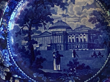 Load image into Gallery viewer, Historical Staffordshire Blue Soup Plate Capital Washington