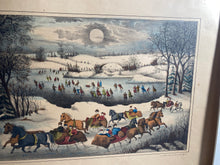 Load image into Gallery viewer, Original Currier & Ives Type Print Moon Light Central Park Haskell Allen